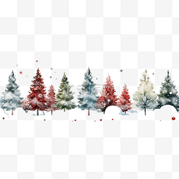 圣诞节冬天雪树边框艺术设计节日