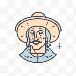 一个戴着帽子的墨西哥男人的图标