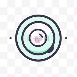 两个圆圈之间有一个绿色环的眼睛