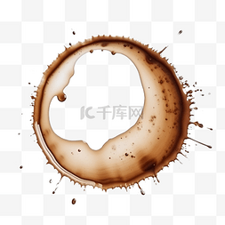 圆形咖啡杯污渍