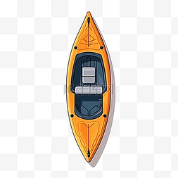 皮划艇从顶视图插图以最小的风格