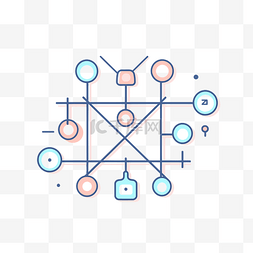 连接网络图的扁平化插图 向量