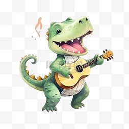 鳄鱼演奏音乐可爱的动物演奏马拉