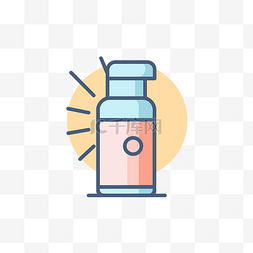 防晒霜icon图片_线条风格的乳液瓶图标 向量