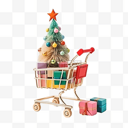 消费者图片_装有礼物的玩具购物车