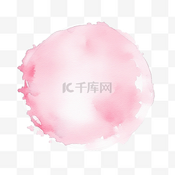 柔和的浅粉色水彩颜料染色背景圆