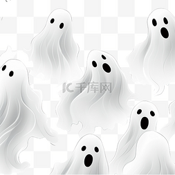 鬼节图片_无缝图案壁纸与可怕的可怕的鬼魂