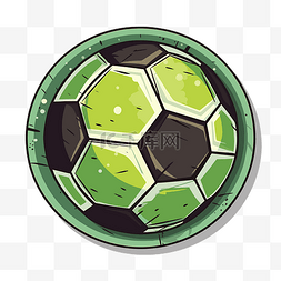 圆形足球图片_带绿色条纹的圆形足球剪贴画 向