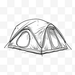 收藏关注有礼图片_白色背景上的野营帐篷轮廓涂鸦