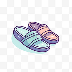 拖鞋放入小图标图片_社交媒体的一双夏季拖鞋图标 向