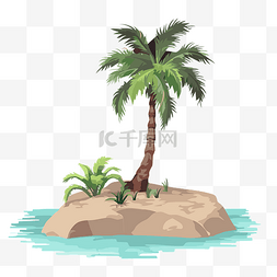 岛上的水图片_棕榈树剪贴画 岛上的棕榈树，有