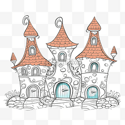 儿童拱门图片_一个有趣的童话房子，有拱门和塔