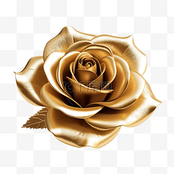 恋情图片_3D渲染中的金色玫瑰花朵元素