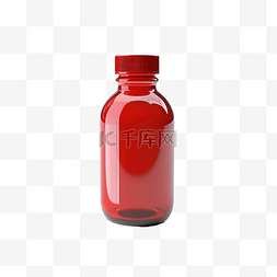 红色空白瓶子图片_红色药瓶 3d 建模