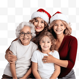 拍照的圣诞老人图片_幸福的家庭在圣诞节摆姿势拍照