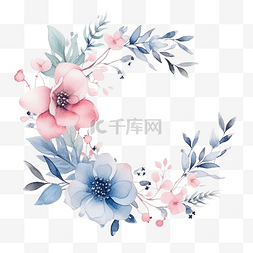 插画花水彩花图片_水彩花框插画ai生成