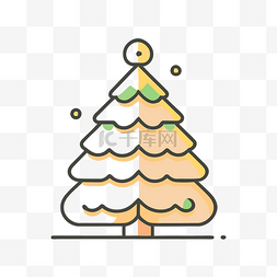 彩色方块设计中的圣诞树树图标 