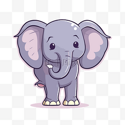 大耳朵图片_卡通可爱大耳朵大象剪贴画 向量
