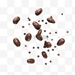 滴落的牛奶图片_巧克力片碎片或滴落飞行孤立的 3D