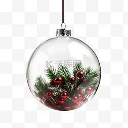 用于圣诞树装饰的透明圣诞球
