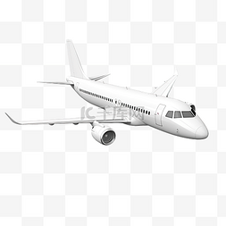 3d 最小飞机白色飞机 3d 插图
