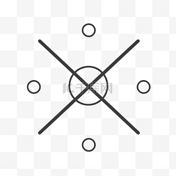 带有圆圈和交叉线矢量图的十字图