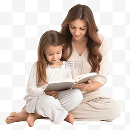 读书图片_妈妈给女儿读书