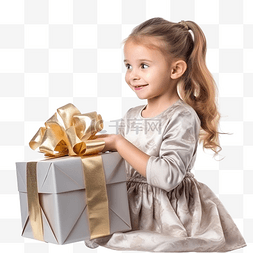礼盒礼盒k图片_圣诞节时，一个穿着裙子的漂亮小