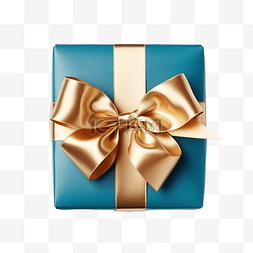 金礼包图片_圣诞节或蓝色日子的礼盒金弓