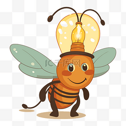 简单的萤火虫剪贴画可爱的蜜蜂，
