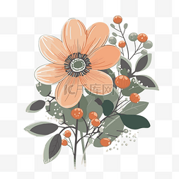 花朵橙色图片_质朴的花 向量