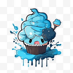 藍眼睛图片_藍色紙杯蛋糕 向量