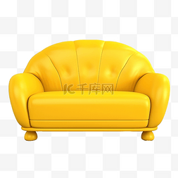 长椅装饰图片_沙发装饰风格黄色隔离前视图系列