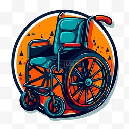 轮椅设计图片_背景矢量图上带有一些彩色元素的