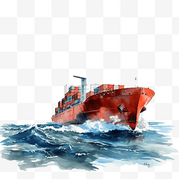 png箭头透明图片_海上的货船