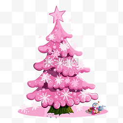 粉红色的圣诞剪贴画粉红色的松树