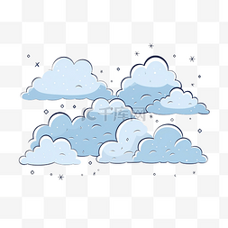 简约风格的云和雪插图