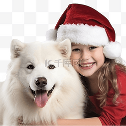 哈萨克国旗图片_戴着红色圣诞帽的金发女孩和圣诞