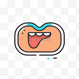 插图展示了伸出舌头的舌头 向量