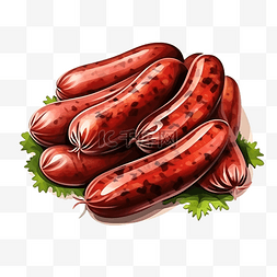 德国国民香肠食品插画