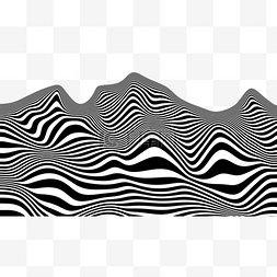 波纹3d视错觉横图黑白简约抽象
