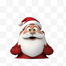 从屏幕图片_3D 人物插图圣诞老人从绿屏横幅后