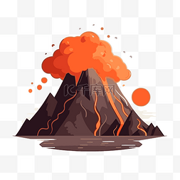 火山插图图片_简单的火山