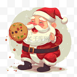 诞图片_圣诞老人吃饼干剪贴画圣诞饼干圣