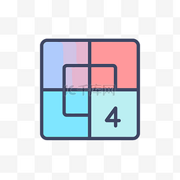 四个彩色方块图标 向量