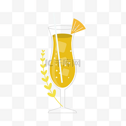 高脚杯黄色橙汁