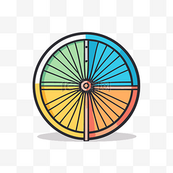 线性彩色自行车轮图标 向量
