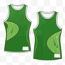 篮球球衣剪贴画两件女式绿色网球