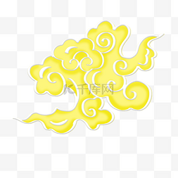 云朵装饰图案中国黄色祥云