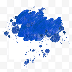 画笔描边蓝色水彩正方形边框